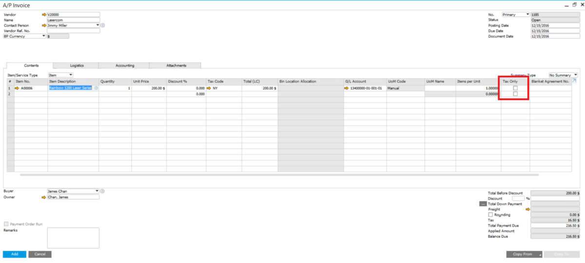 Tax Only in SAP Business 1 SAP B1 MTC Systems